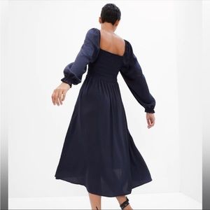 Gap Smocked Navy Blue Midi Dress XL